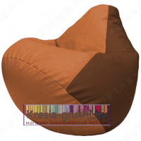 Бескаркасное кресло мешок Груша Г2.3-2007 (оранжевый, коричневый)